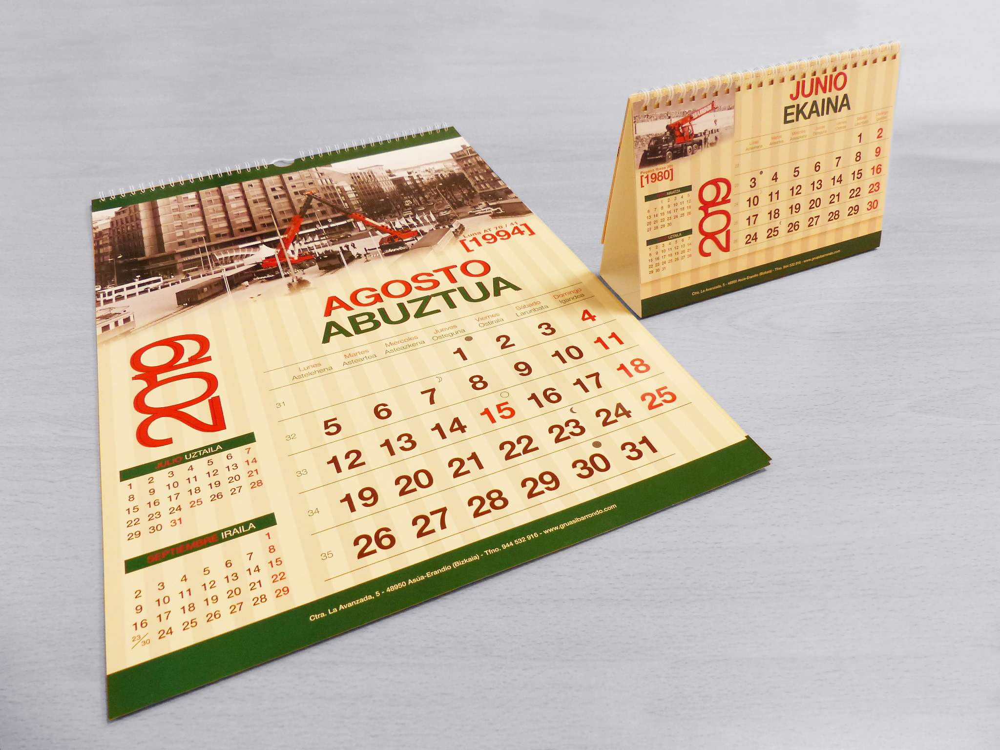 motiva agencia comunicacion diseno grafico calendario gruas ibarrondo